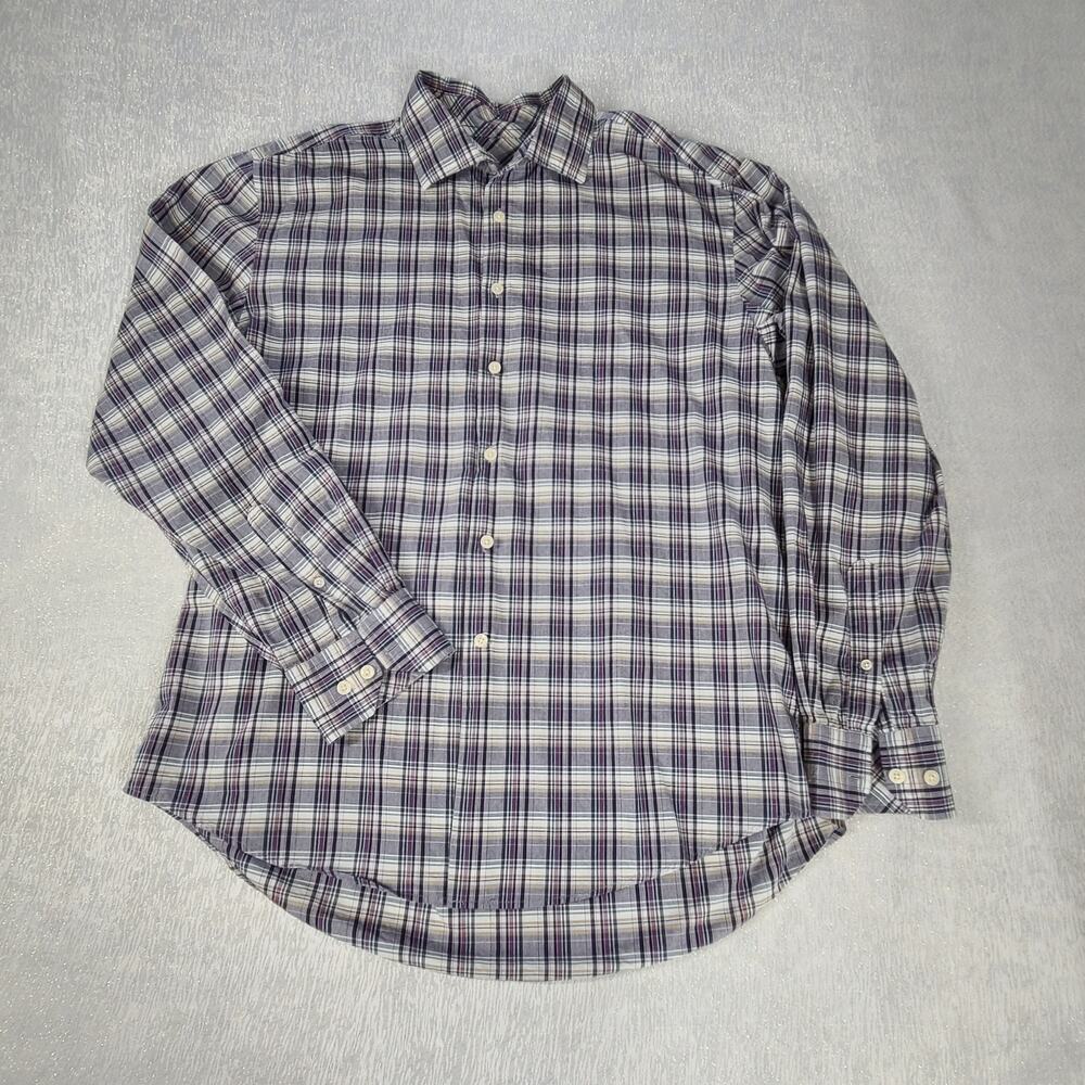 Joseph Abboud plaid long sleeve dress shirt Plaid Size XL 100% cotton business